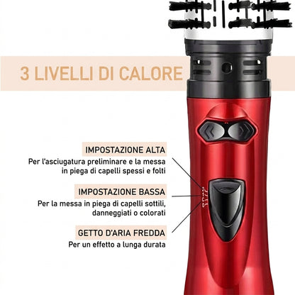 Spazzola Asciugacapelli Rotante 3 in 1 Per Ricci Onde | Ambriano