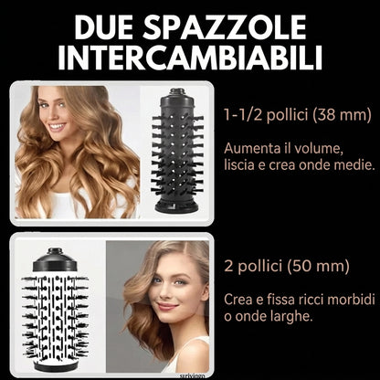 Spazzola Asciugacapelli Rotante 3 in 1 Per Ricci Onde | Ambriano