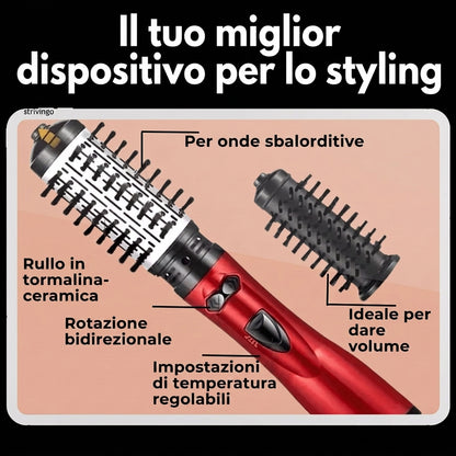 Spazzola Asciugacapelli Rotante 3 in 1 Per Ricci Onde | Ambriano