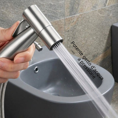 Doccetta Bidet In Acciaio Inossidabile Con Spruzzo Regolabile E Supporto A Parete | Cerabella