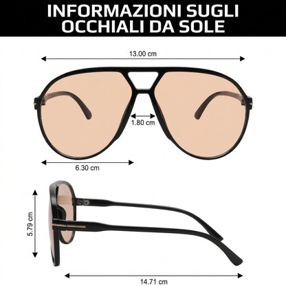 Occhiali da Sole Aviator Leggeri con Lenti Quadrate Oversize per l’Estate | Dorafiore