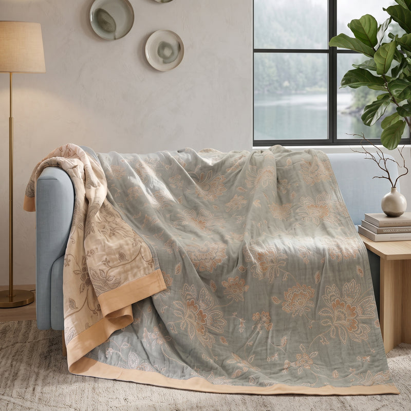 Coperta Estiva Jacquard in Cotone per Letto | Solestia