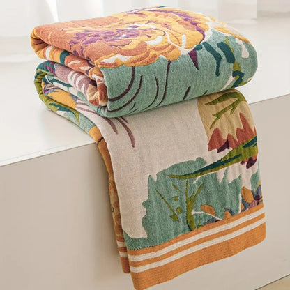Coperta Jacquard Floreale in Cotone Estiva | Fioravento