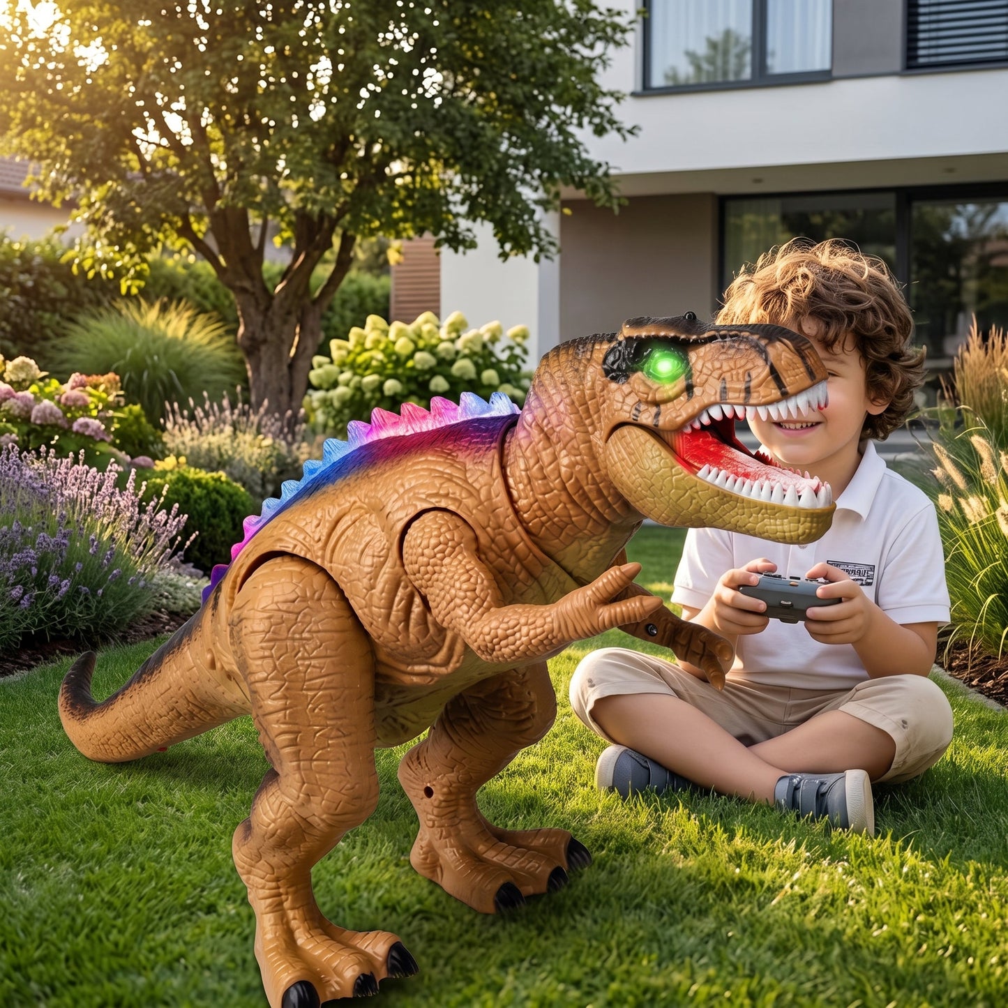 Dinosauro Tyrannosaurus Telecomandato con Luci Suoni e Movimento | Lucedelia
