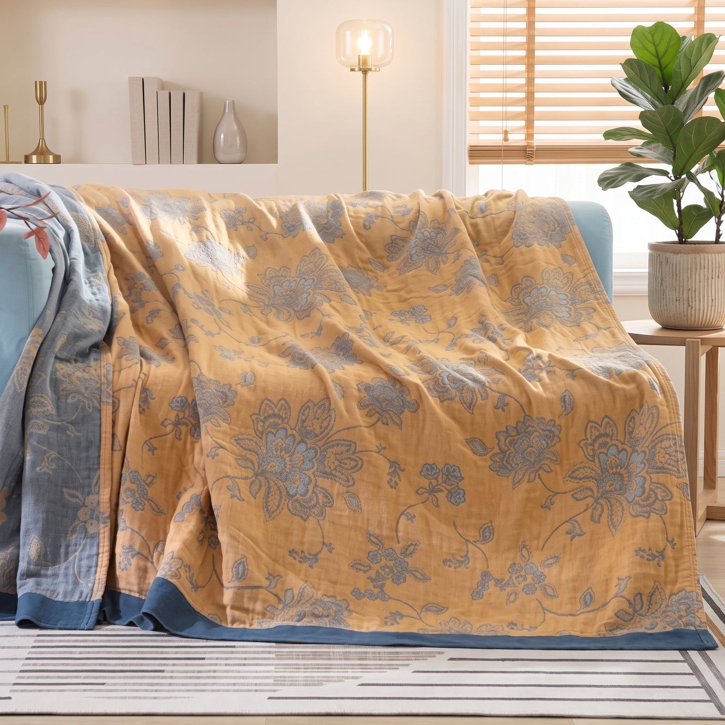 Coperta Estiva Jacquard in Cotone per Letto | Solestia
