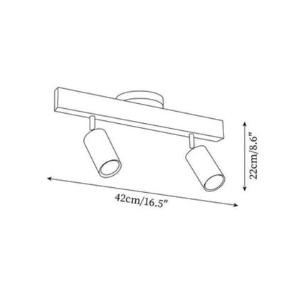 Faretti LED da Soffitto in Legno Noce Regolabili a Tre Luci | Fioracortile