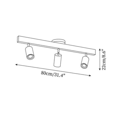 Faretti LED da Soffitto in Legno Noce Regolabili a Tre Luci | Fioracortile