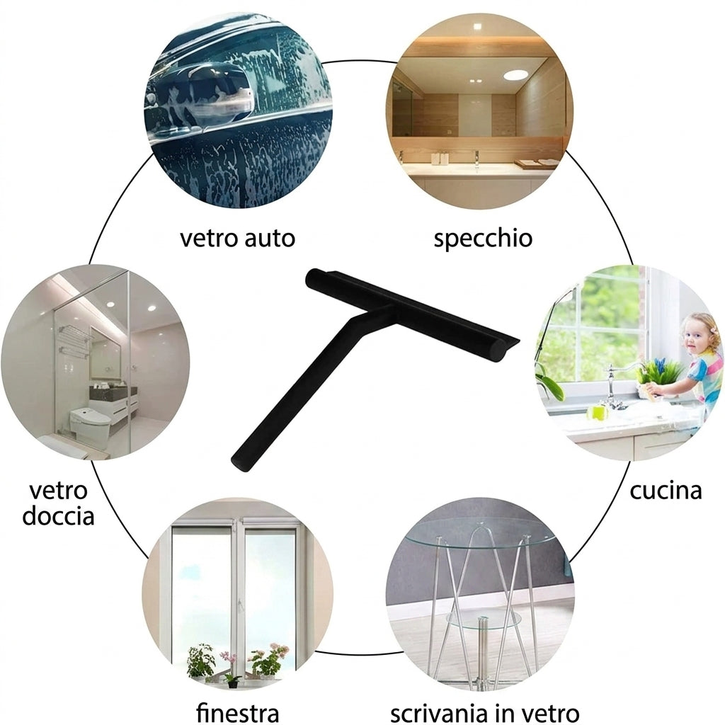 Tergivetro Doccia in Silicone con Supporto da Parete | Vetralto