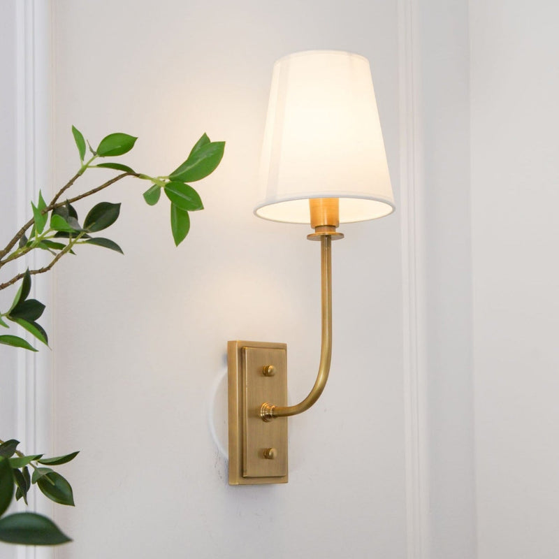 Lampada da Parete Classica in Ottone con Paralume Tessile | Casanovaia