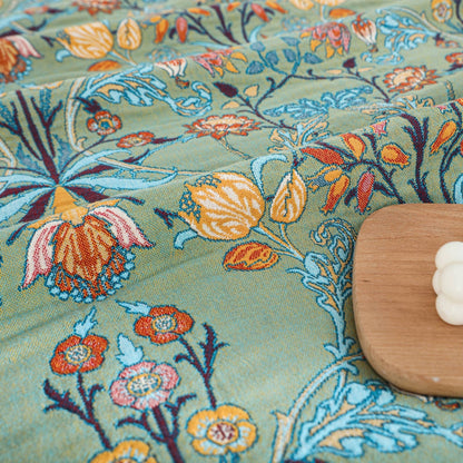 Coperta in Cotone con Motivo Floreale Boho e Frange | Fioravento