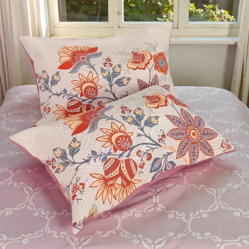 Federa Copricuscino Floreale Jacquard Double Face | Florenza