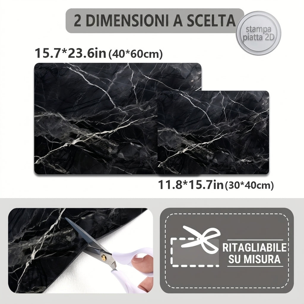Tappetino Assorbente Scolapiatti con Motivo Marmo Moderno | Qirevon