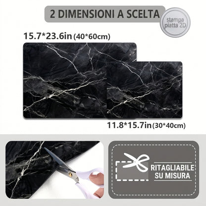 Tappetino Assorbente Scolapiatti con Motivo Marmo Moderno | Qirevon