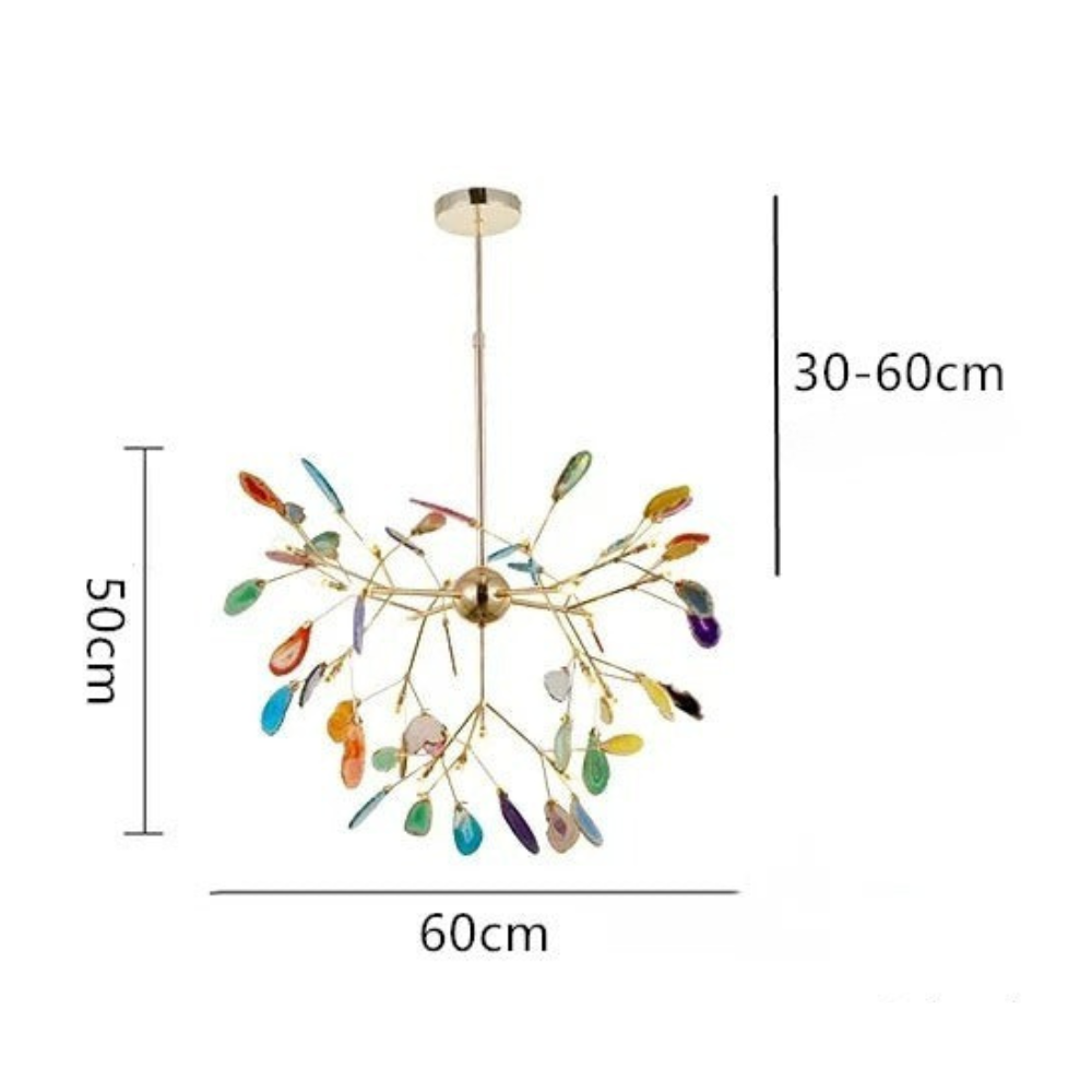 Lampadario Moderno Firefly con Rami in Agata | Bellaluce