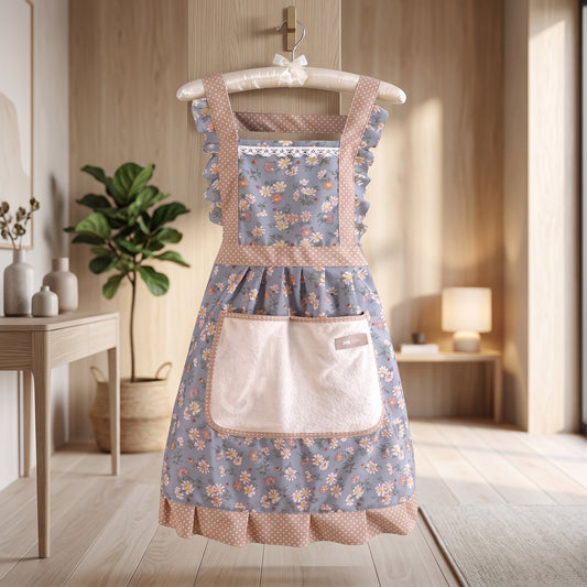 Grembiule Floreale Regolabile con Tasca Frontale | Fiorlina