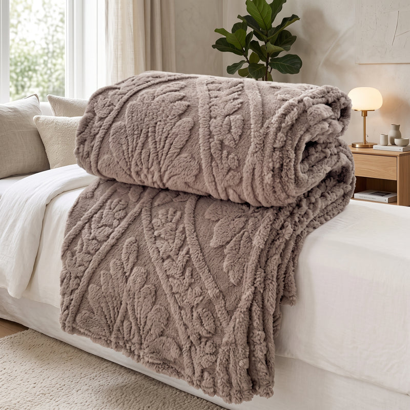 Coperta Morbida Jacquard con Motivo Intrecciato | Morbivela