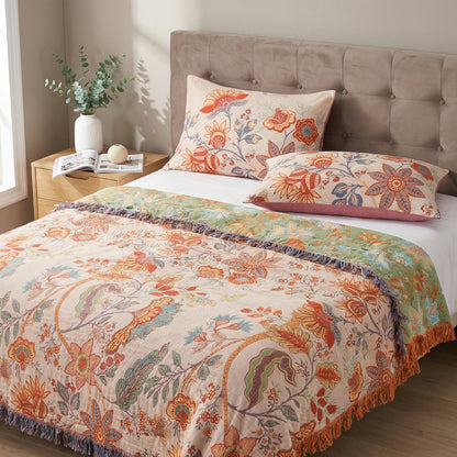Federa Copricuscino Floreale Jacquard Double Face | Florenza