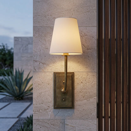 Lampada da Parete Classica in Ottone con Paralume Tessile | Casanovaia