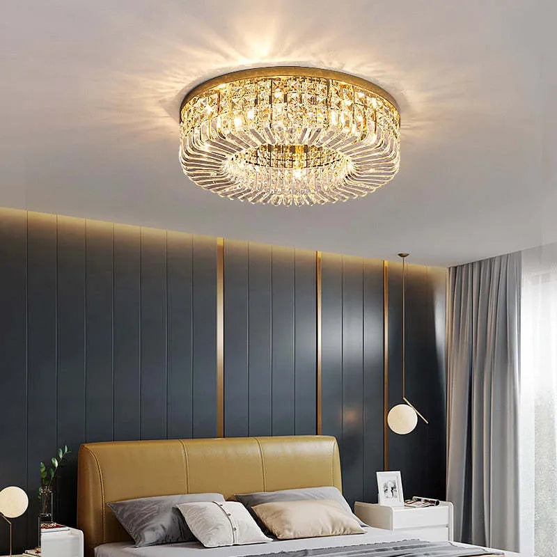 Lampadario LED a Cristalli Circolare da Soffitto | Montealba