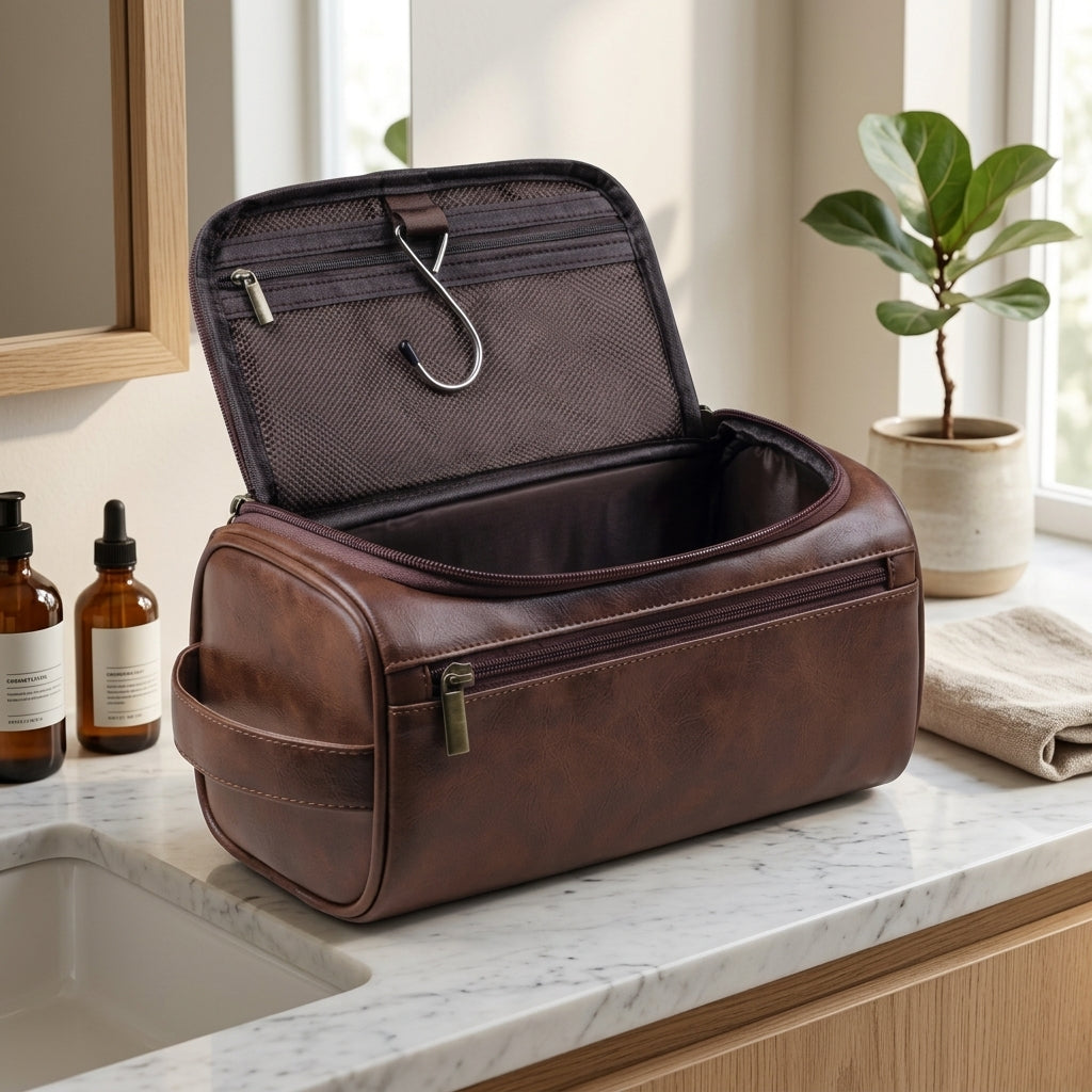 Borsa Porta Cosmetici da Viaggio Compatta con Gancio Interno | Calmarella