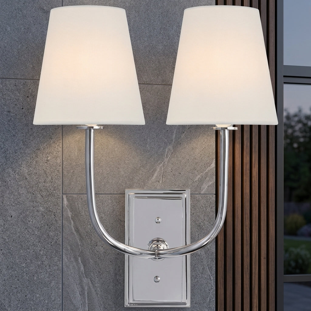 Lampada da Parete Classica in Ottone con Paralume Tessile | Casanovaia