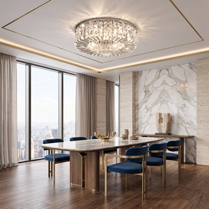 Lampadario LED a Cristalli Circolare da Soffitto | Montealba