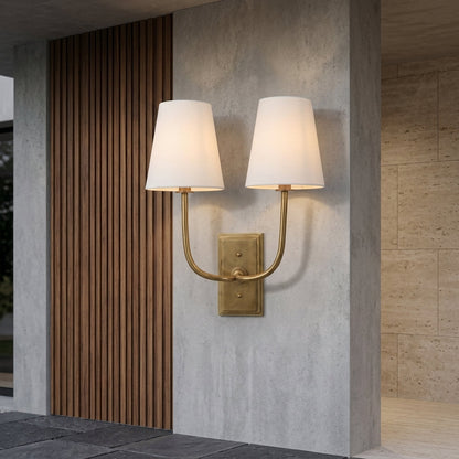 Lampada da Parete Classica in Ottone con Paralume Tessile | Casanovaia