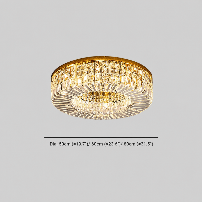 Lampadario LED a Cristalli Circolare da Soffitto | Montealba