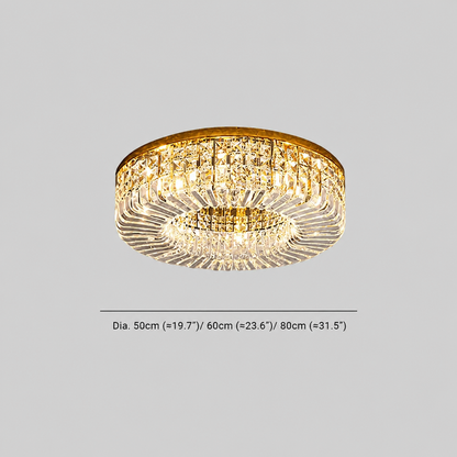 Lampadario LED a Cristalli Circolare da Soffitto | Montealba