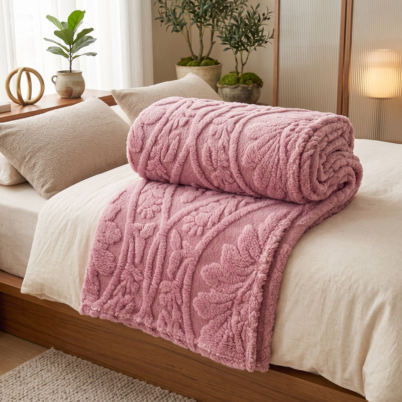 Coperta Morbida Jacquard con Motivo Intrecciato | Morbivela