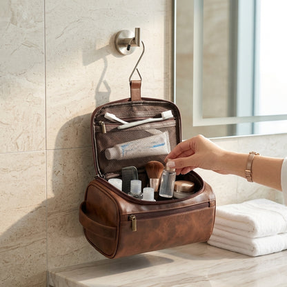 Borsa Porta Cosmetici da Viaggio Compatta con Gancio Interno | Calmarella