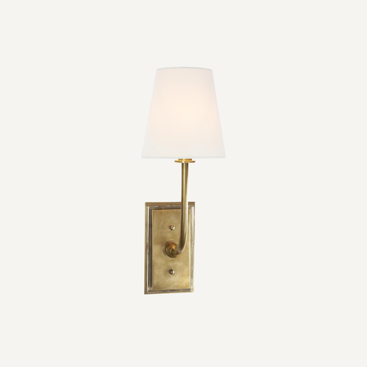 Lampada da Parete Classica in Ottone con Paralume Tessile | Casanovaia