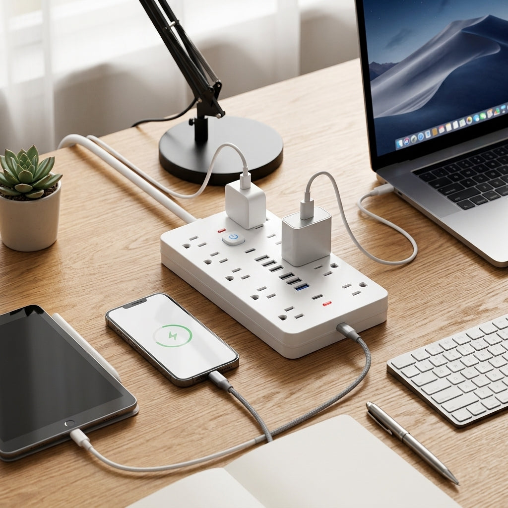 8 Prese AC 4 Porte USB-C Ciabatta Desktop | Bellavilla