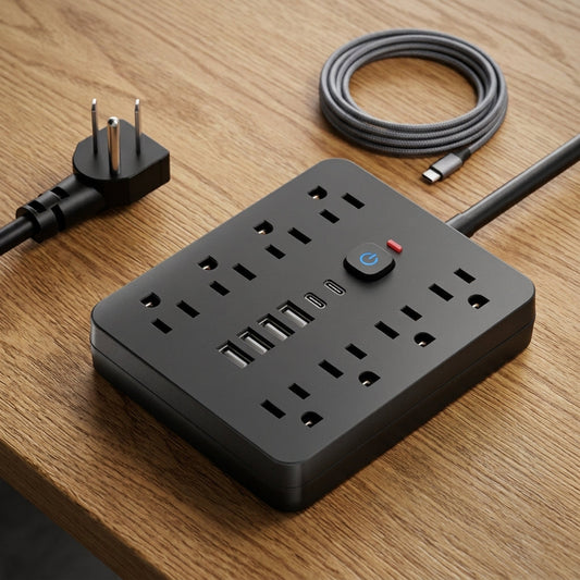 8 Prese AC 4 Porte USB-C Ciabatta Desktop | Bellavilla