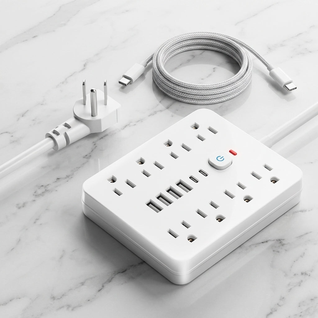 8 Prese AC 4 Porte USB-C Ciabatta Desktop | Bellavilla