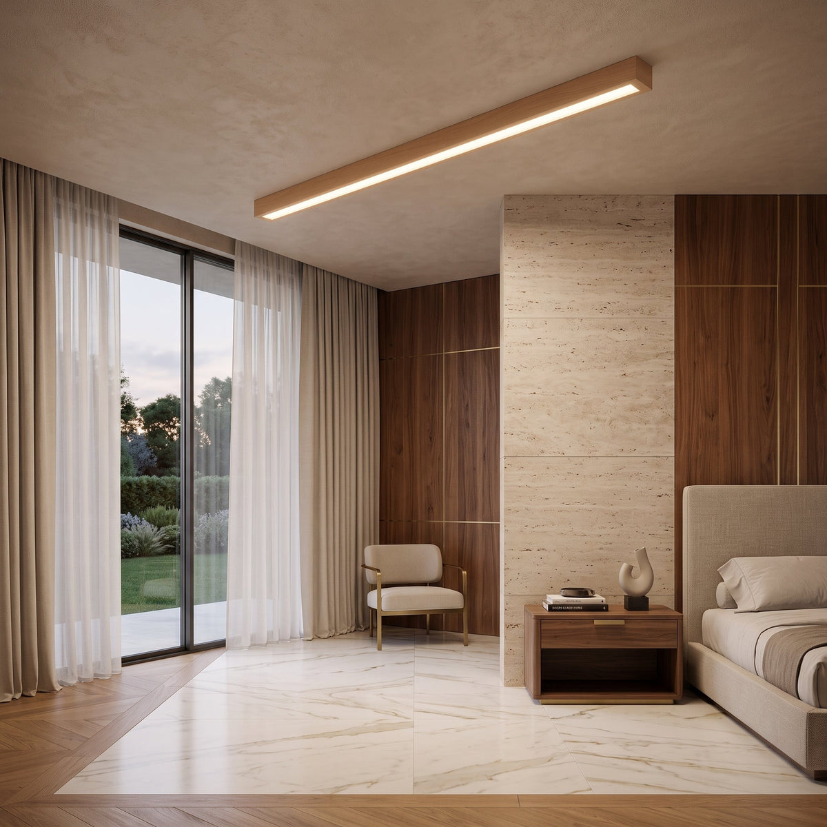 Lampada Lineare LED in Legno a Sospensione | Fontesplende