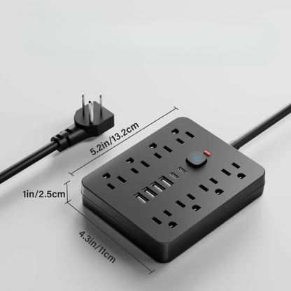8 Prese AC 4 Porte USB-C Ciabatta Desktop | Bellavilla