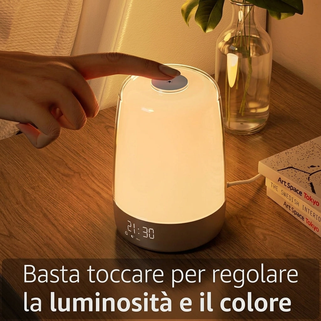 Lampada Sveglia Aurora con Alba Tramonto Suoni Naturali | Calderina