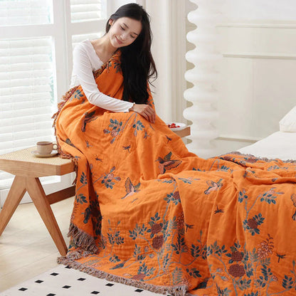 Coperta Floreale Jacquard per Divano e Letto | Fioramara