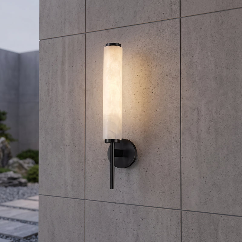 Applique Cilindrica in Marmo con Luce LED Parete | Casadoro