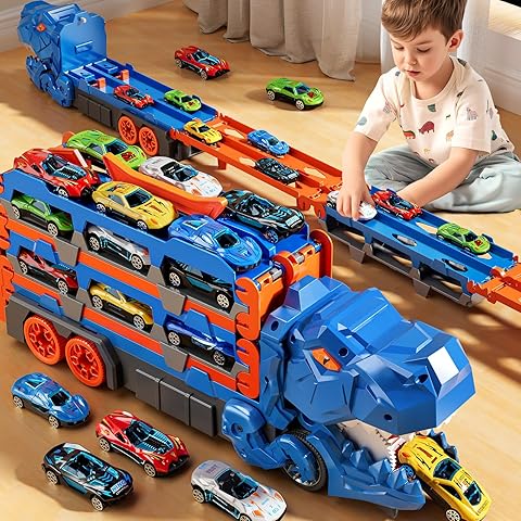 Set Auto Dino Trasformatore Pieghevole 2 Macchinine | Casafelice