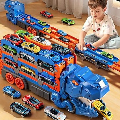 Set Auto Dino Trasformatore Pieghevole 2 Macchinine | Casafelice