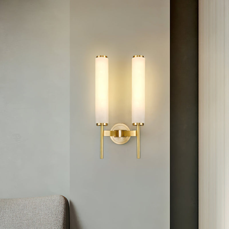 Applique Cilindrica in Marmo con Luce LED Parete | Casadoro