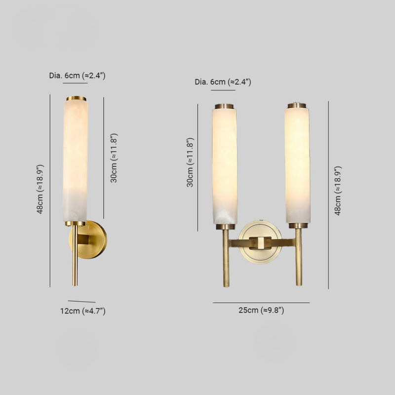 Applique Cilindrica in Marmo con Luce LED Parete | Casadoro