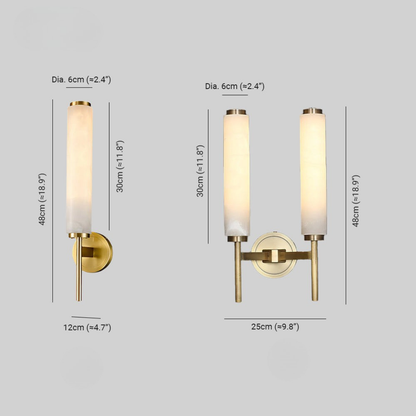Applique Cilindrica in Marmo con Luce LED Parete | Casadoro