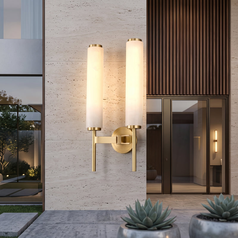 Applique Cilindrica in Marmo con Luce LED Parete | Casadoro
