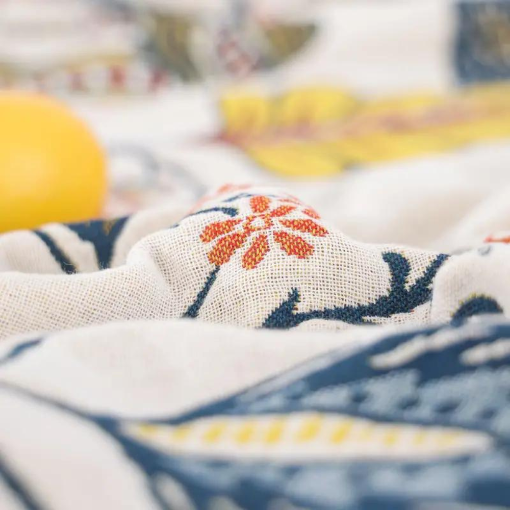 Coperta Divano Floreale Multiuso con Frange | Floravelle
