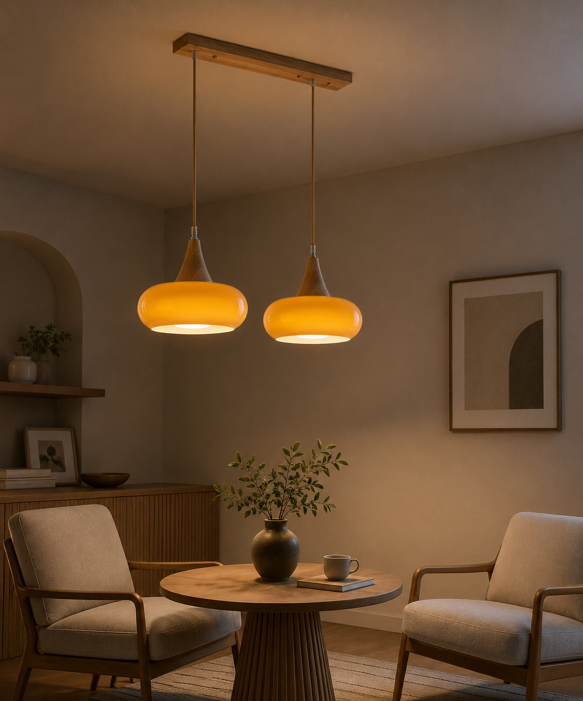 Lampada a Sospensione Moderna in Legno | Amber