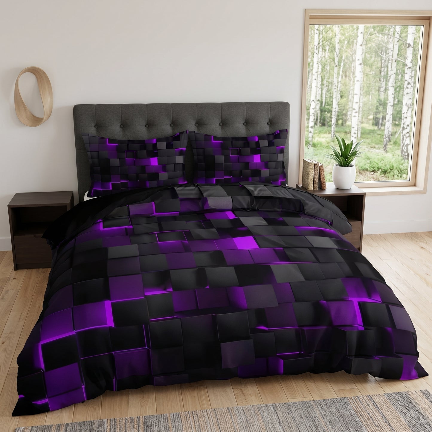 Set Copripiumino Geometrico con Due Federe Moderne | Quadriluce