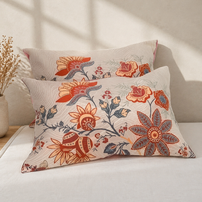 Federa Copricuscino Floreale Jacquard Double Face | Florenza